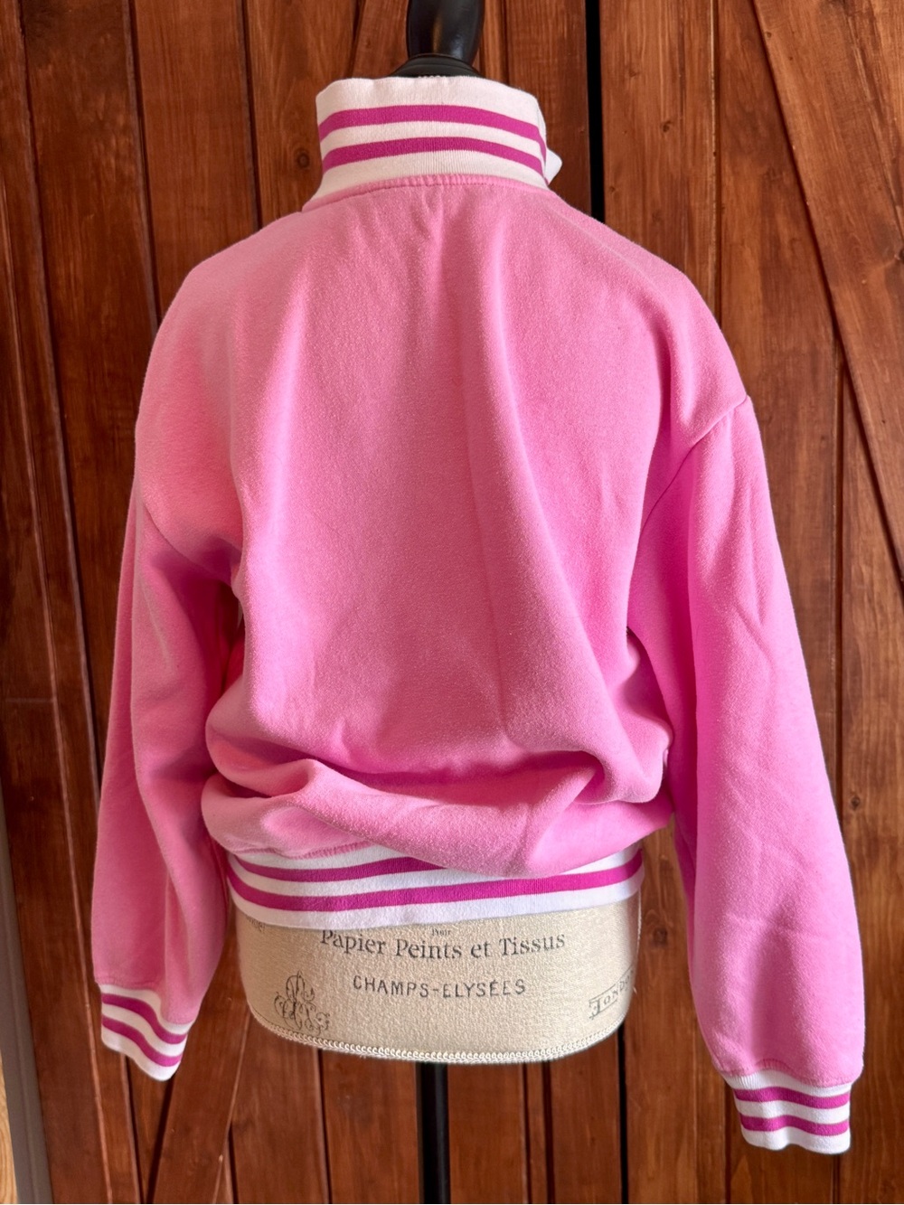 Barbie Pink Quarter-Zip Pullover with Embroidered Heart Logo - Picture 3 of 5